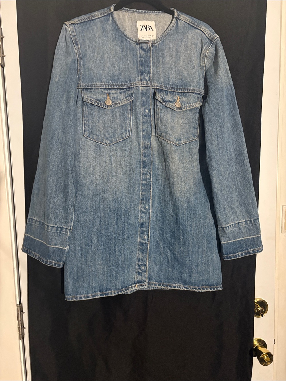 Zara Light Blue Denim  Button-Up Jacket/Dress